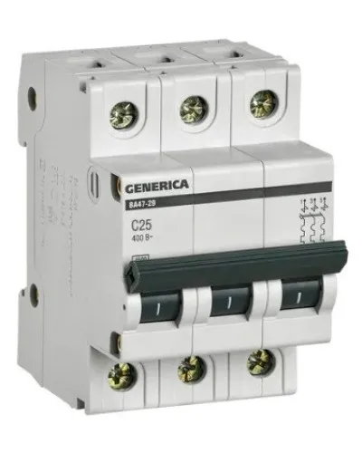 GENERICA ВА47-29 3P C 25А 4,5кА (MVA25-3-025-C). Автоматический выключатель. IEK в Златоусте