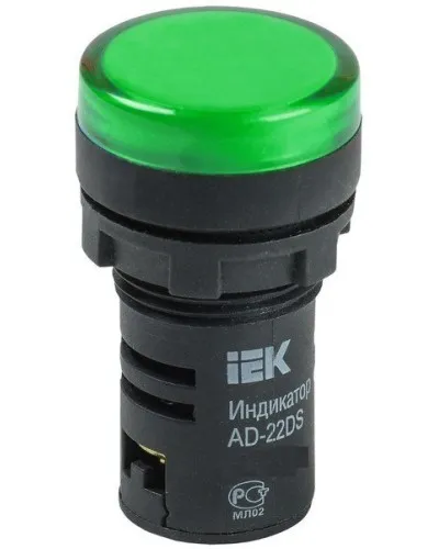 Лампа AD22DS (LED)матрица D22мм зеленый 24В AC/DC (BLS10-ADDS-024-K06). Светосигнальный индикатор. IEK в Златоусте