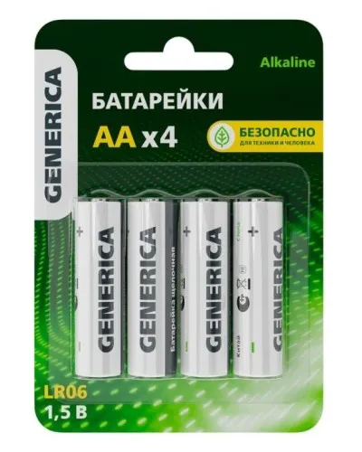 Батарейка Alkaline LR06/AA GENERICA (4 шт) (ABT-LR06-ST-L04-G). Батарейка щелочная. IEK в Златоусте