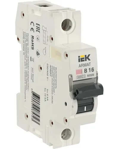 M06N 1P B 16А 6кА ARMAT (AR-M06N-1-B016). Автоматический выключатель. IEK в Златоусте