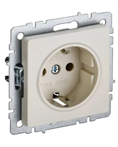 Розетка без з/к РС11-1-0-БрКр бежевый BRITE (BR-R11-16-K10). Розетка без заземления без защитных шторок. IEK в Златоусте