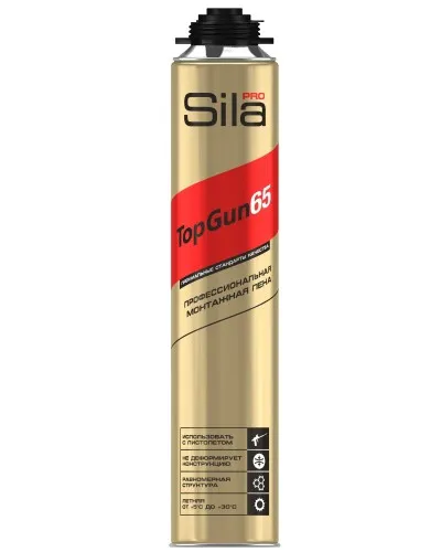 Пена монтажная Sila Pro TopGun 65, 875 мл. Пена монтажная. Sila в Златоусте