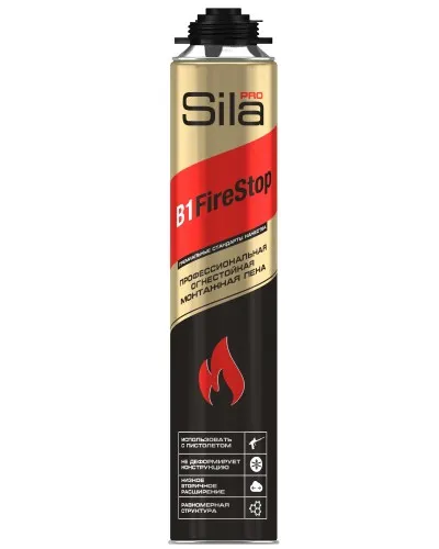 Пена огнестойкая Sila Pro B1 Firestop, 750 мл: Пена монтажная профессиональная в Златоусте