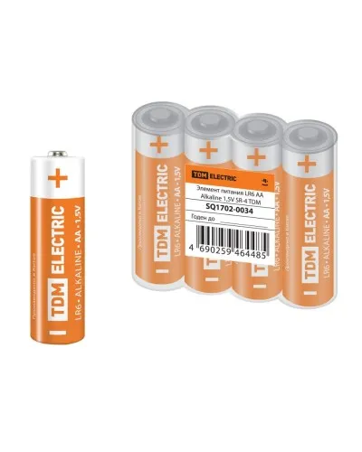 LR6 AA Alkaline 1,5V SR-4 TDM (SQ1702-0034). Элемент питания. TDM ЕLECTRIC в Златоусте