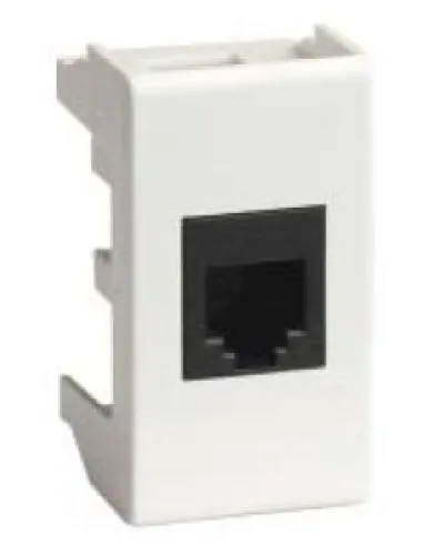 Розетка RJ-45 Viva 1 модуль белая (45048): Розетка компьютерная экранированная с одним разъёмом в Златоусте