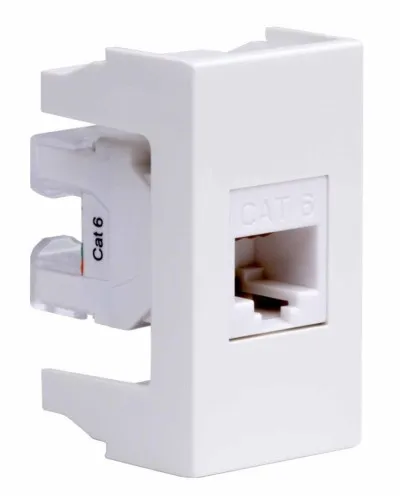Розетка RJ-45 Viva 1 модуль кат.6A белая (45058). Розетка компьютерная экранированная с одним разъёмом. ДКС в Златоусте